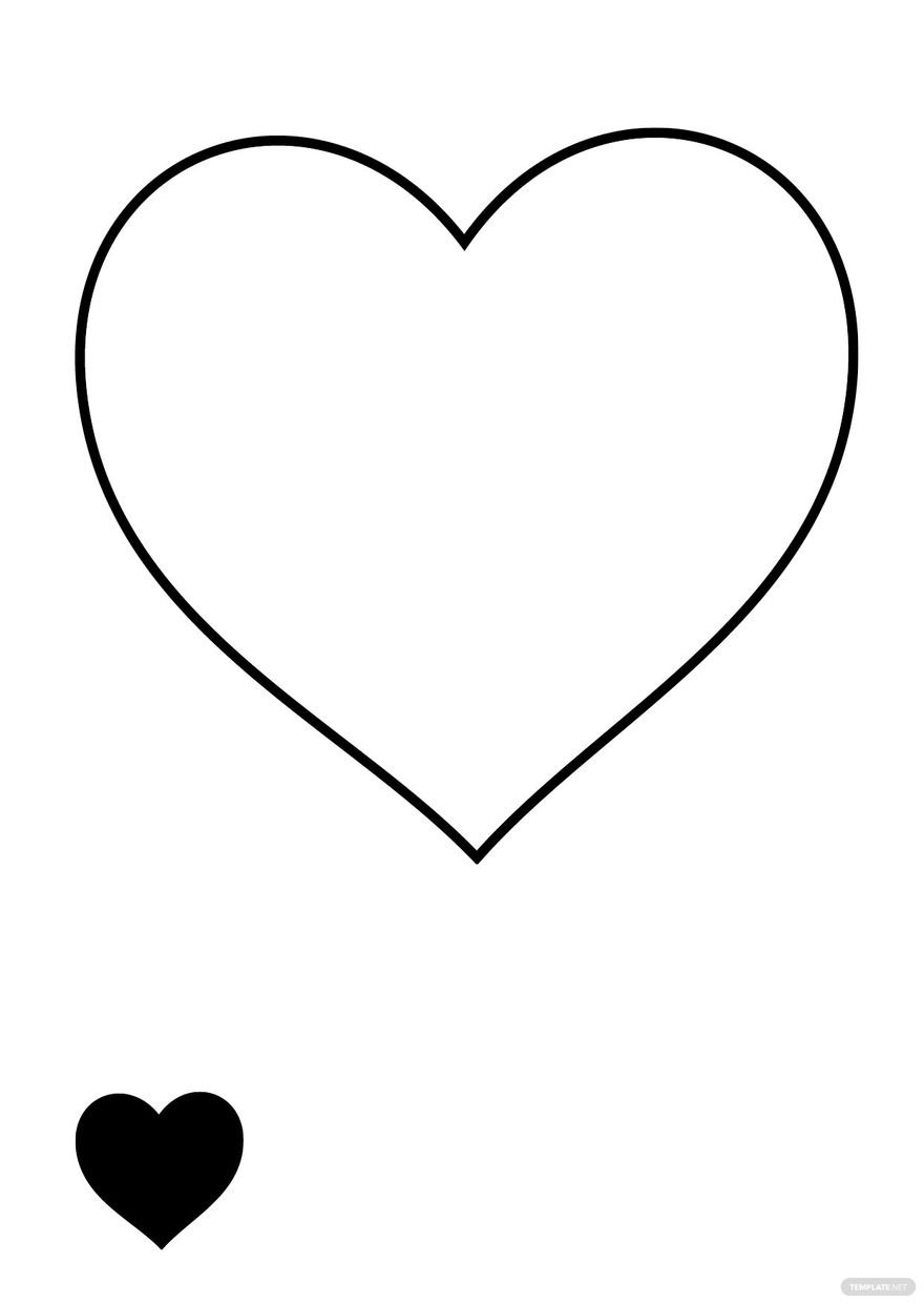 Free black heart shape coloring page