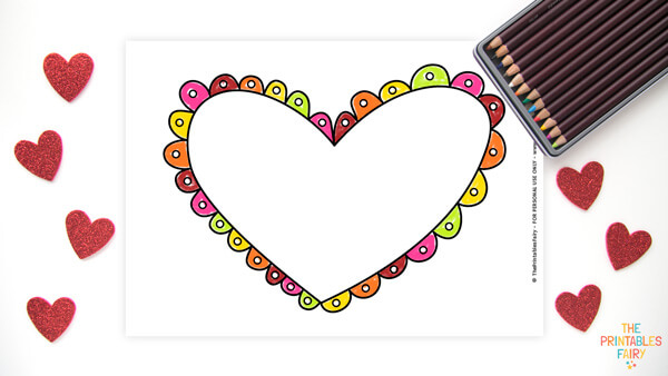 Heart coloring pages free printables