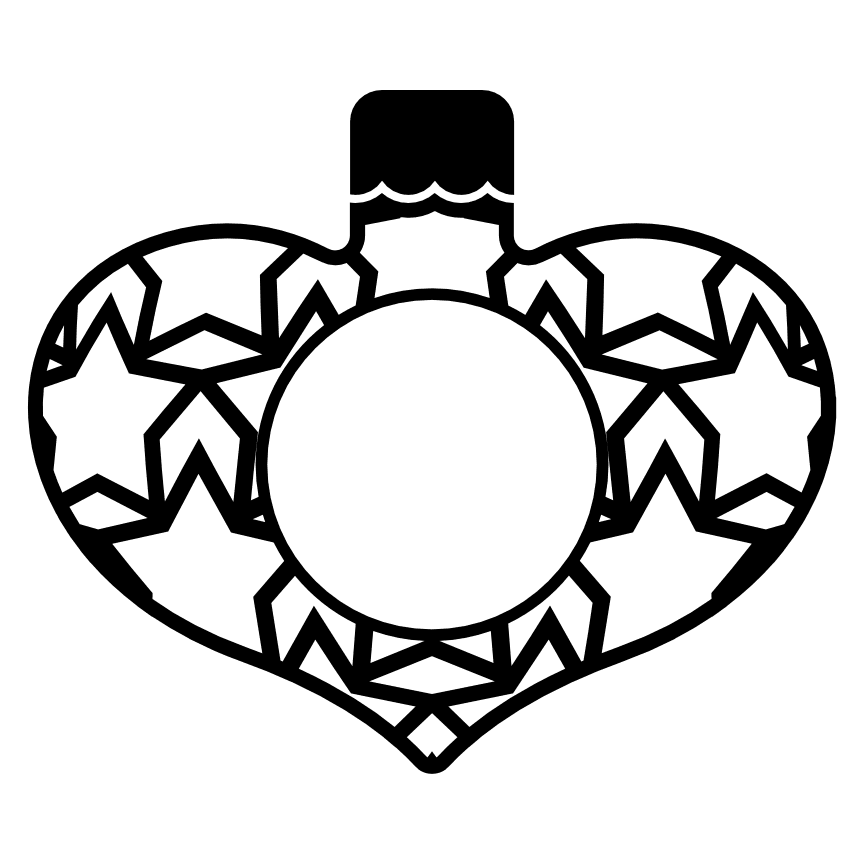 Christmas tree ornament monogram heart shape decoration free svg file