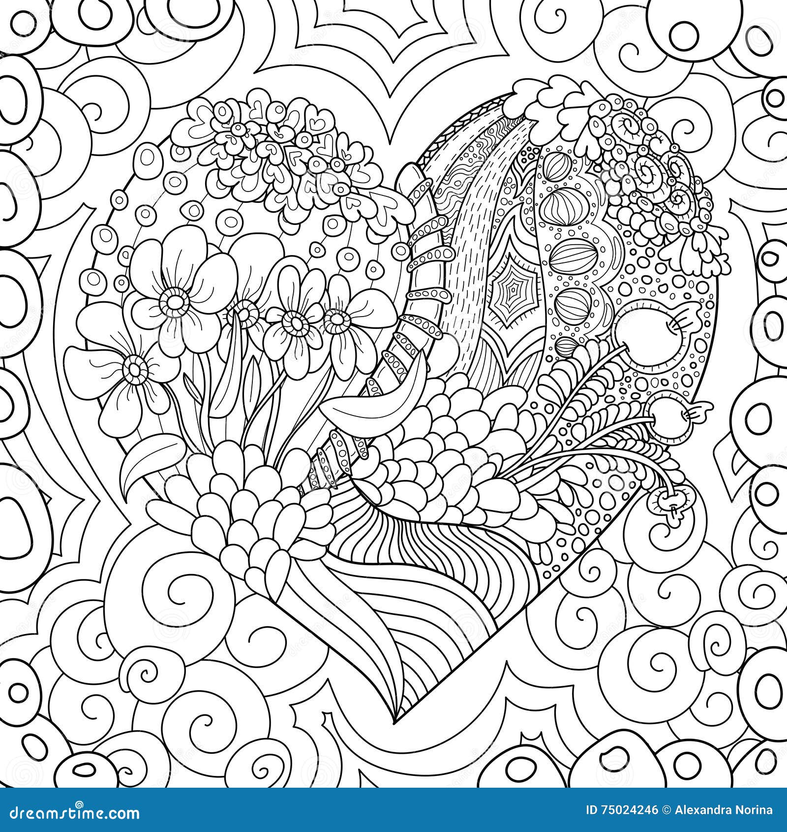 Pattern for coloring book ethnic retro design stock vector