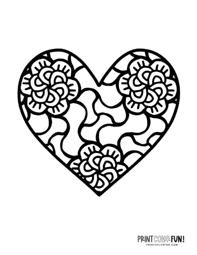 Printable heart coloring pages a huge collection of hearts for coloring crafting learning at