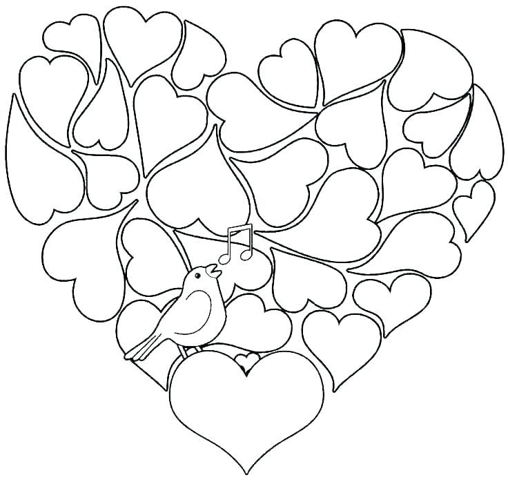 Hearts coloring pages for adults