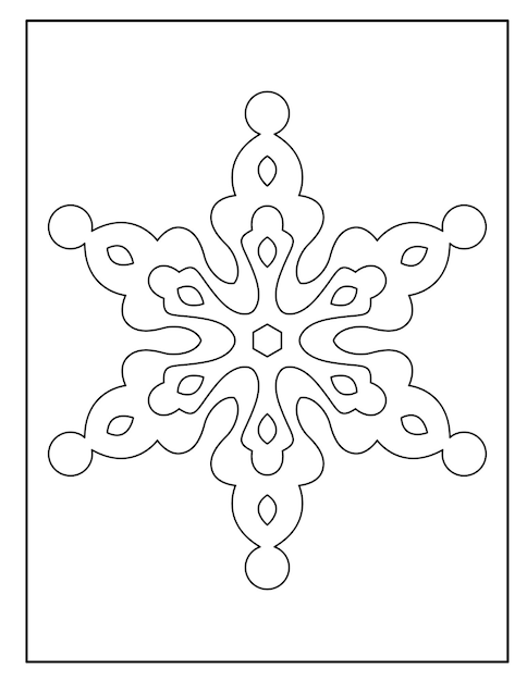 Premium vector beautiful snowflake coloring pages for kids