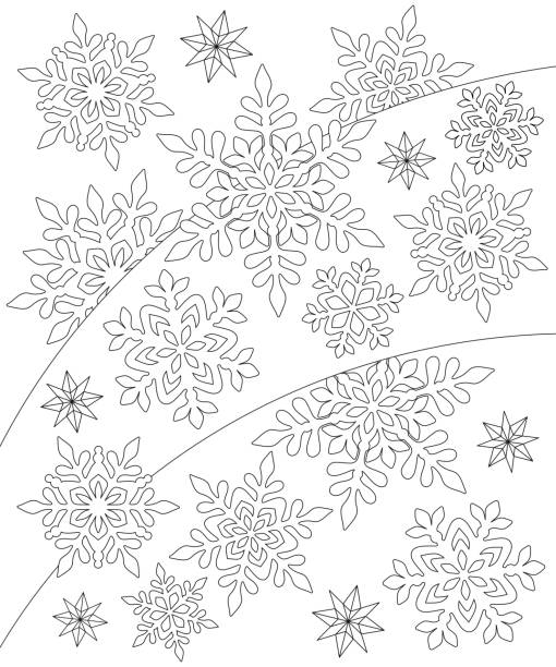 Snowflake coloring page stock illustrations royalty