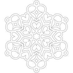 Heart snowflake coloring page snowflake coloring pages coloring pages paper snowflake designs