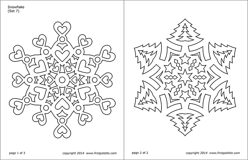 Snowflake coloring pages free printable templates coloring pages