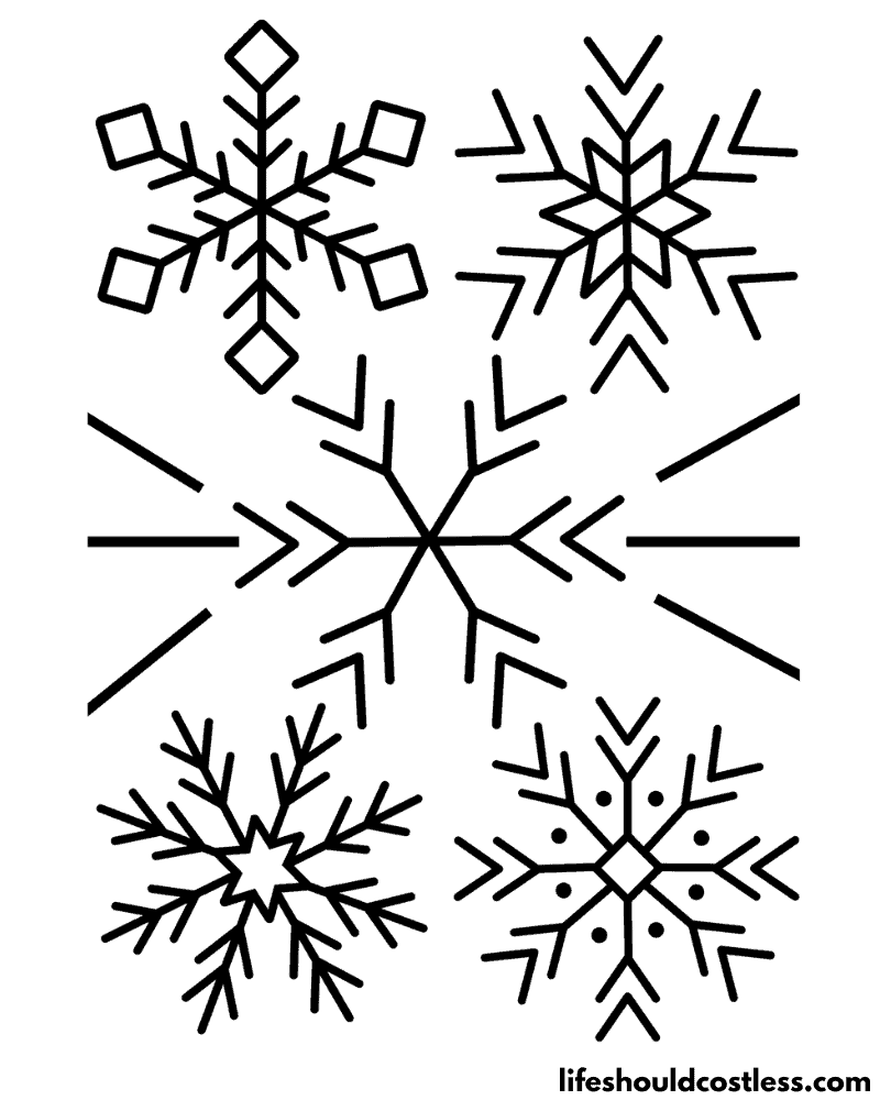 Snowflake coloring pages free printable pdf templates