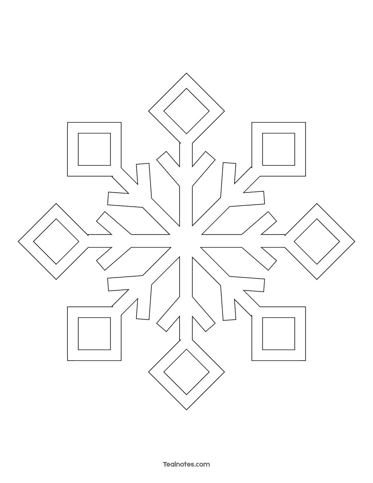 Free snowflake template easy paper snowflakes to cut and color