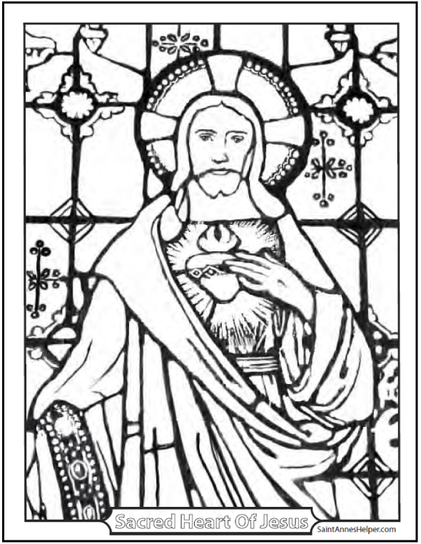 Stained glass coloring pages âï church window coloring printables