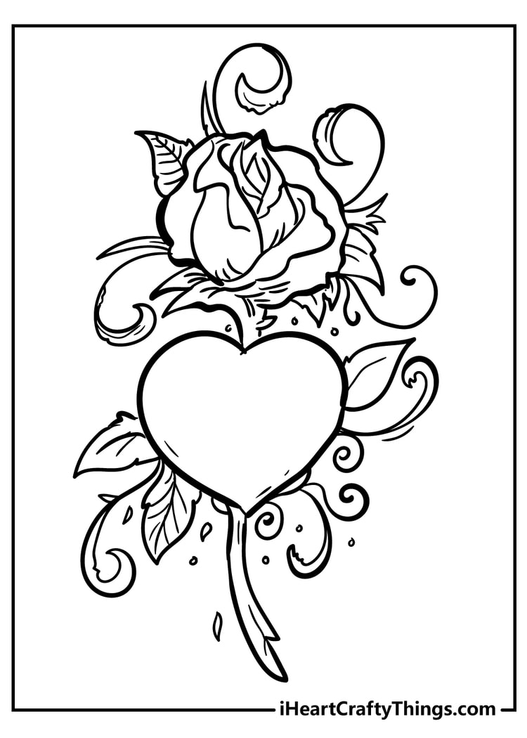 Rose coloring pages free printables