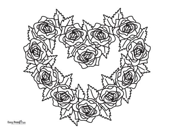 Printable rose coloring pages