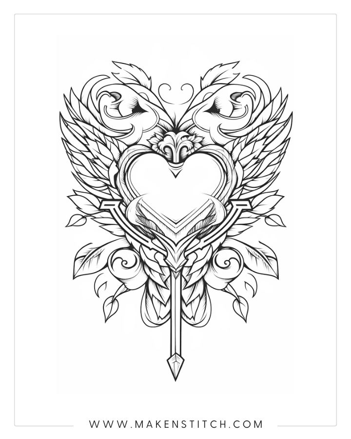 Free valentines heart coloring pages for kids and adults