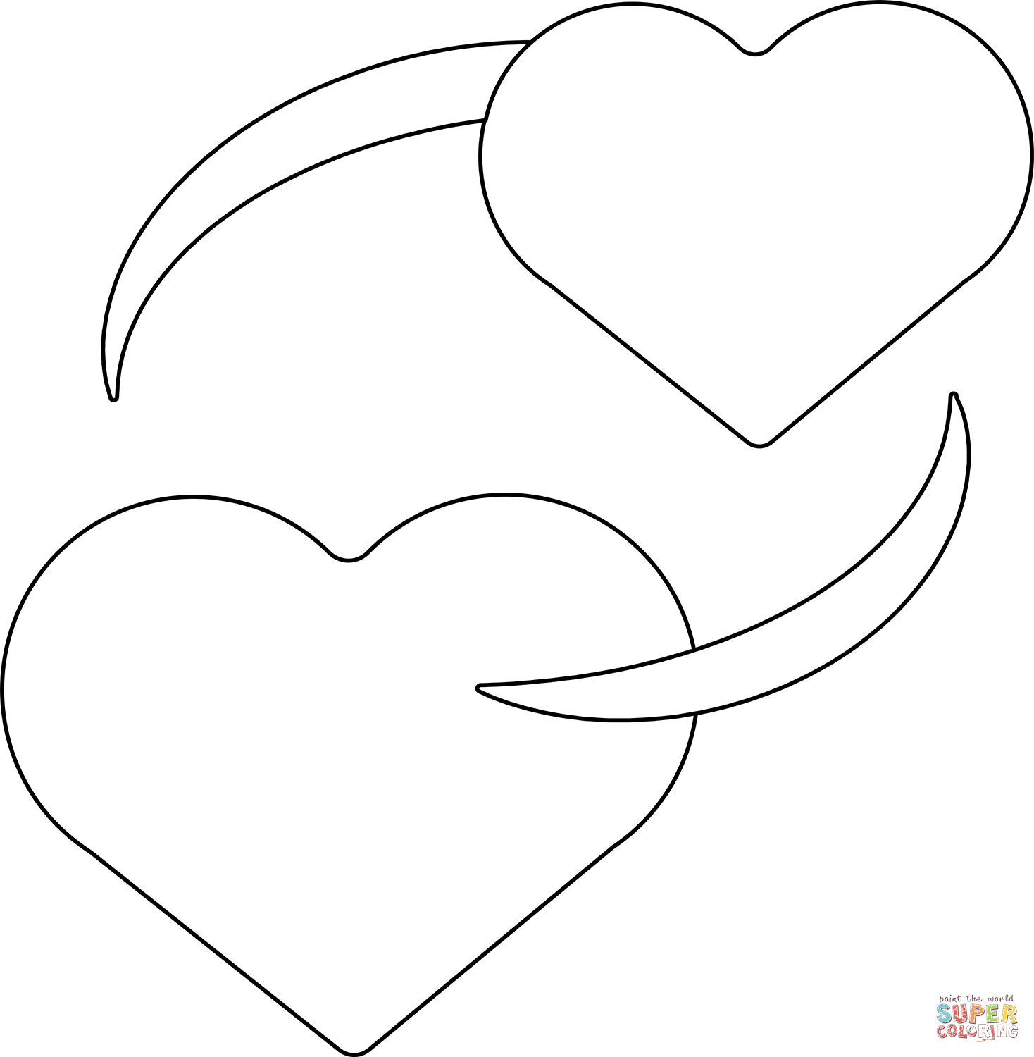 Revolving hearts emoji coloring page free printable coloring pages