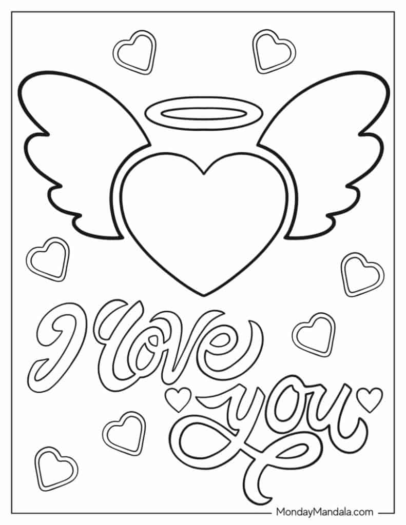 Heart coloring pages free pdf printables