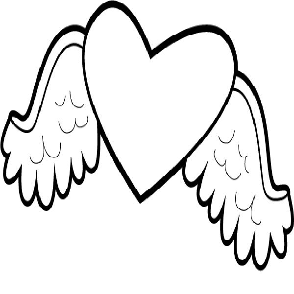 Hearts with wings and roses coloring pages free printable heart heart coloring pages printable coloring pages heart with wings