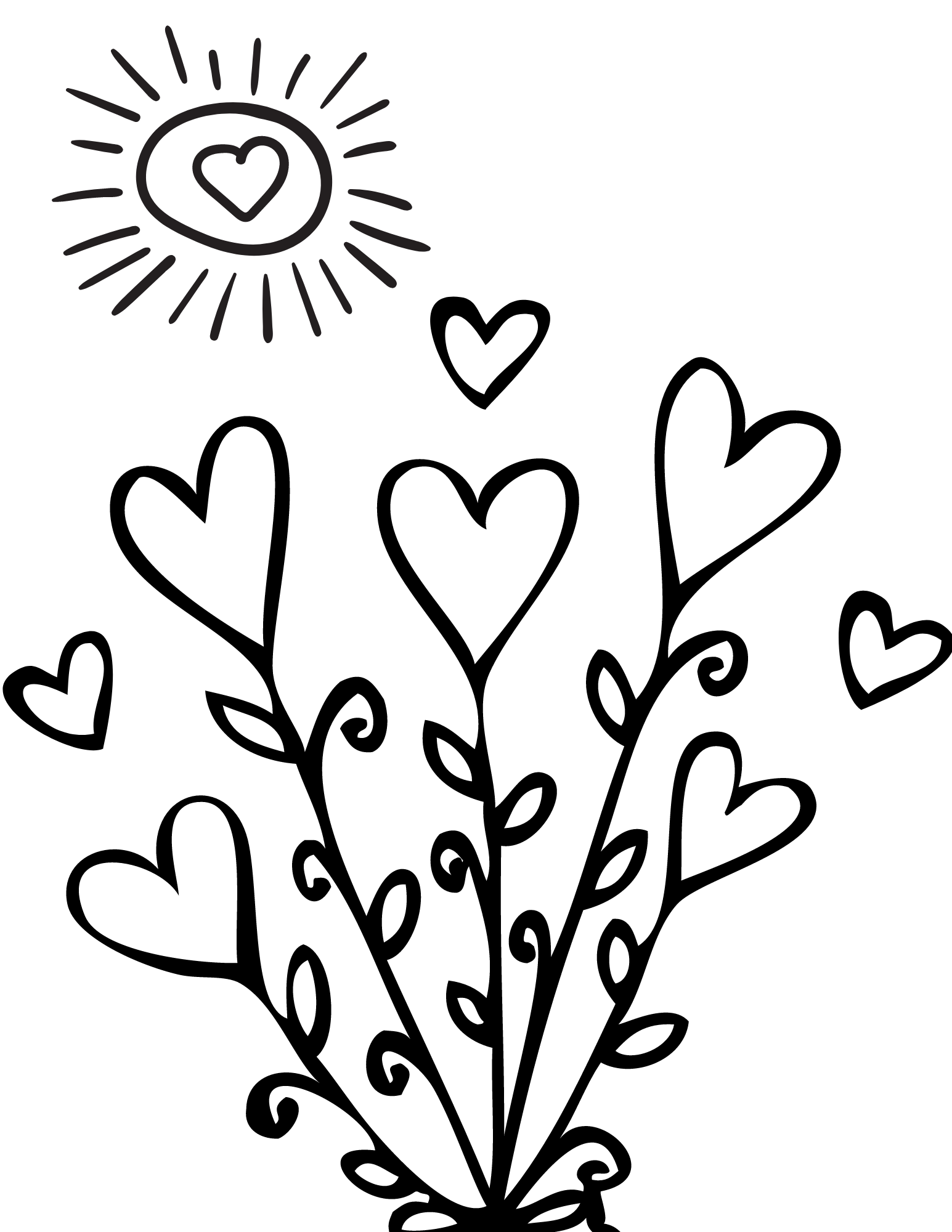 Free printable heart coloring pages for kids and adults