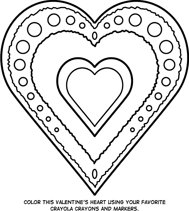 Valentines heart coloring page
