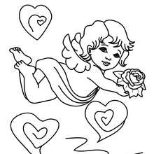 Cupid in heaven coloring pages