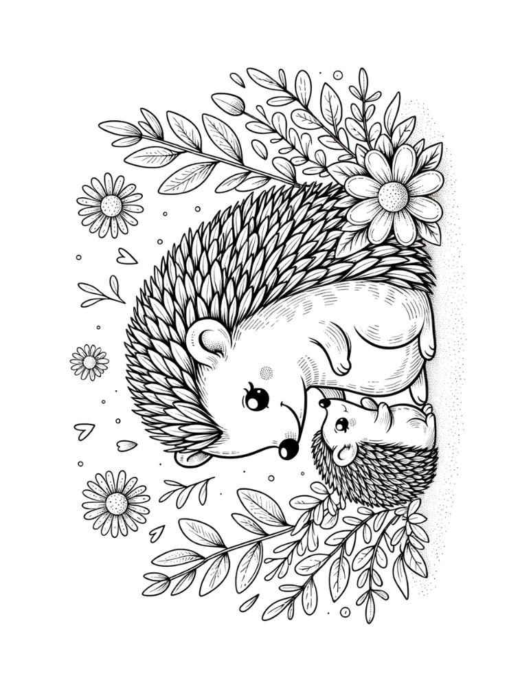 Free printable hedgehog coloring pages