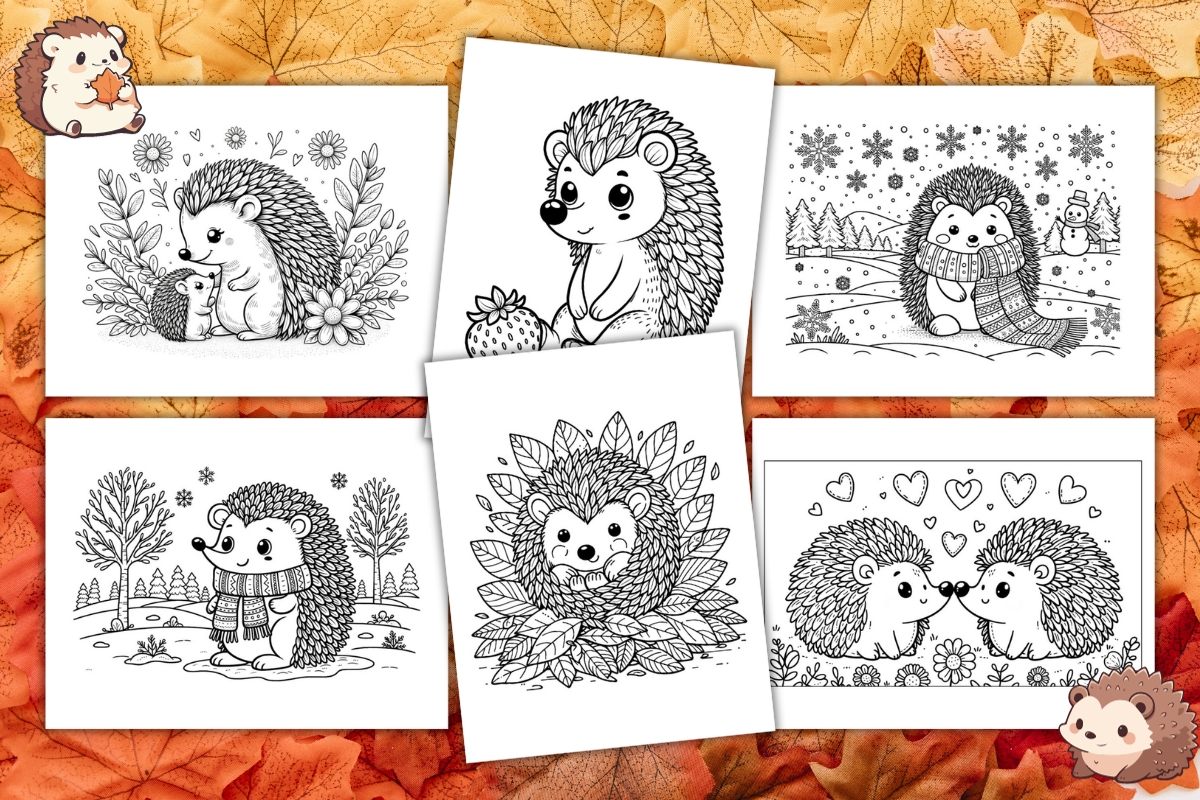 Free printable hedgehog coloring pages