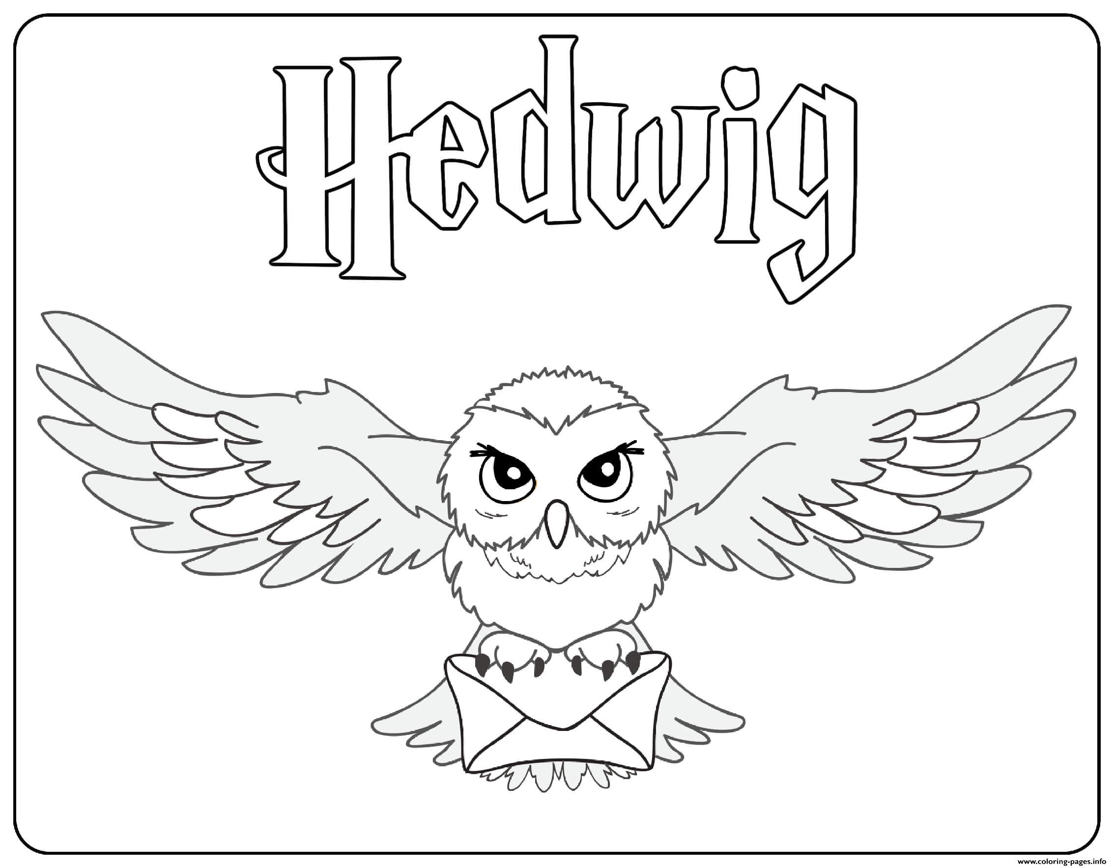 Hedwig coloring page printable