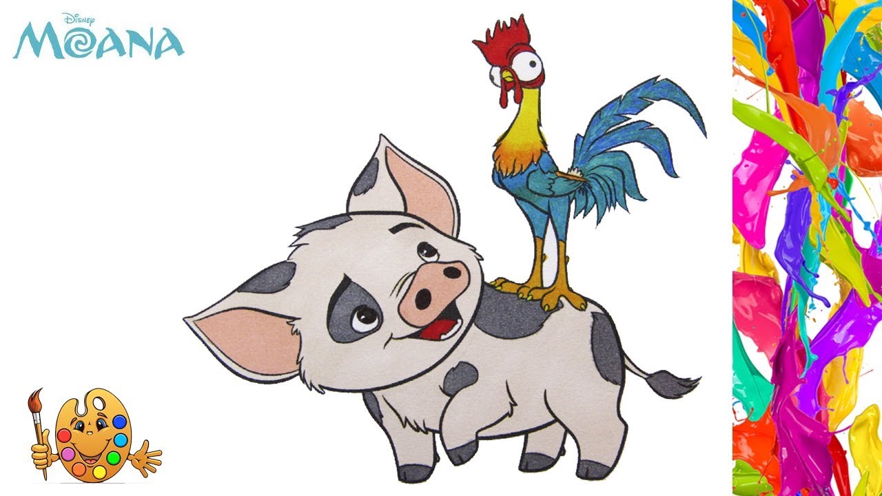 Coloring moana pig pua hei hei coloring pages coloring book