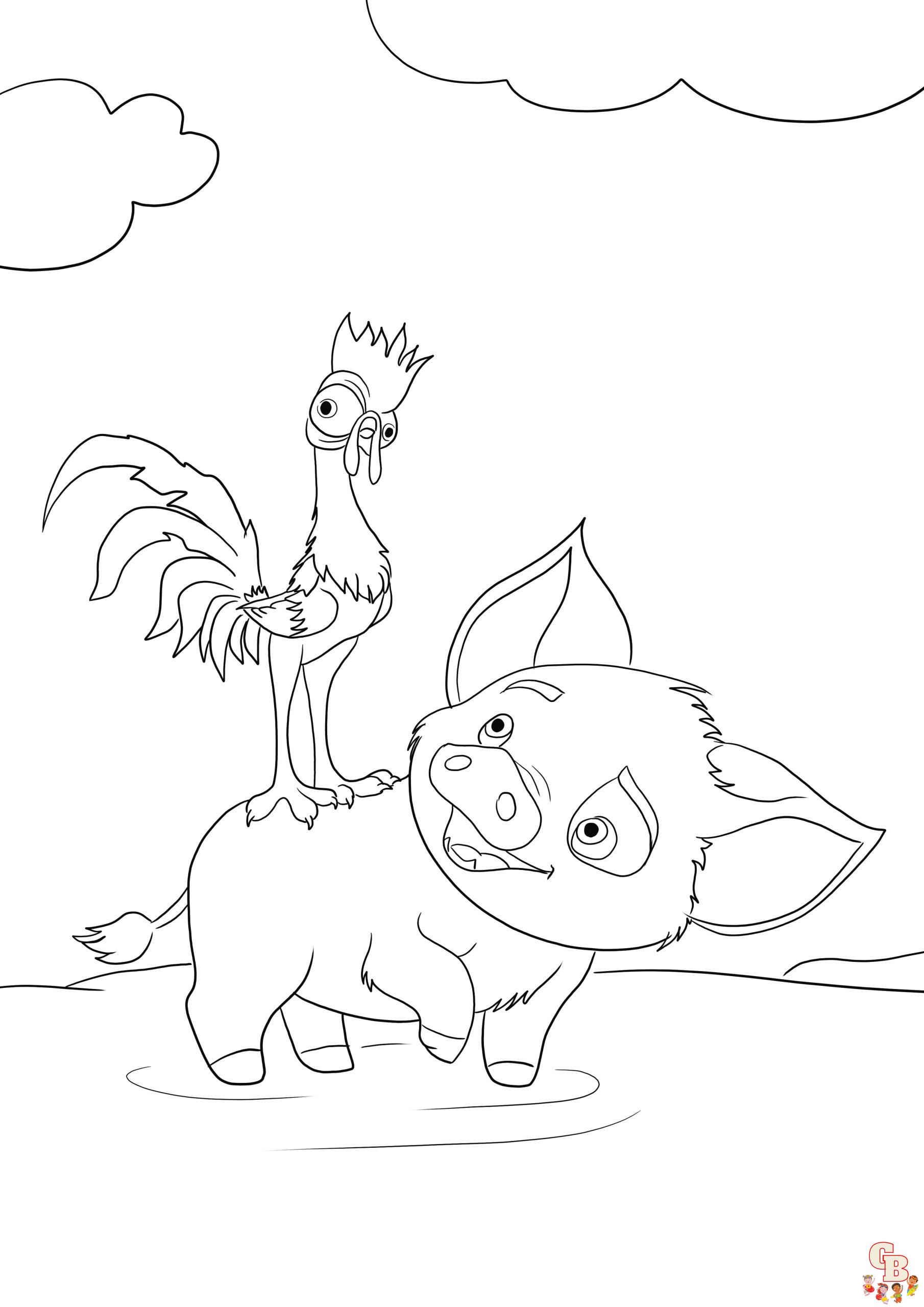 Free heihei and pua coloring pages