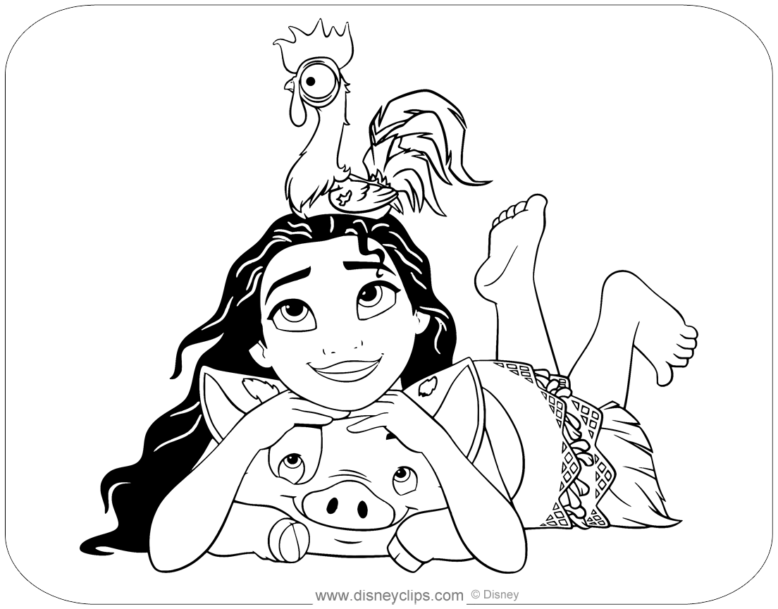 Disneys moana printable coloring pages