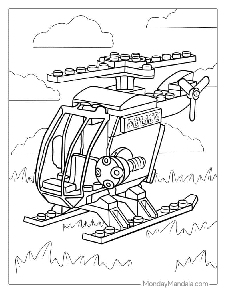 Helicopter coloring pages free pdf printables