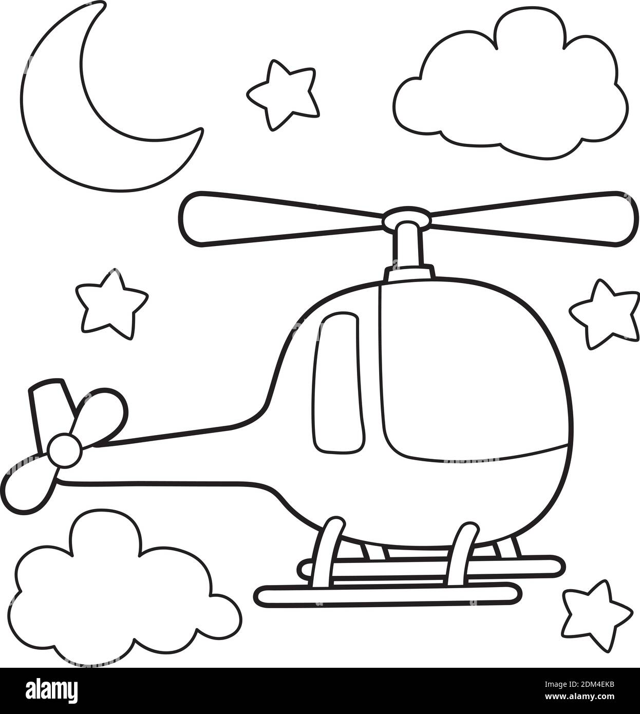 Helicopter coloring page stock vector image art