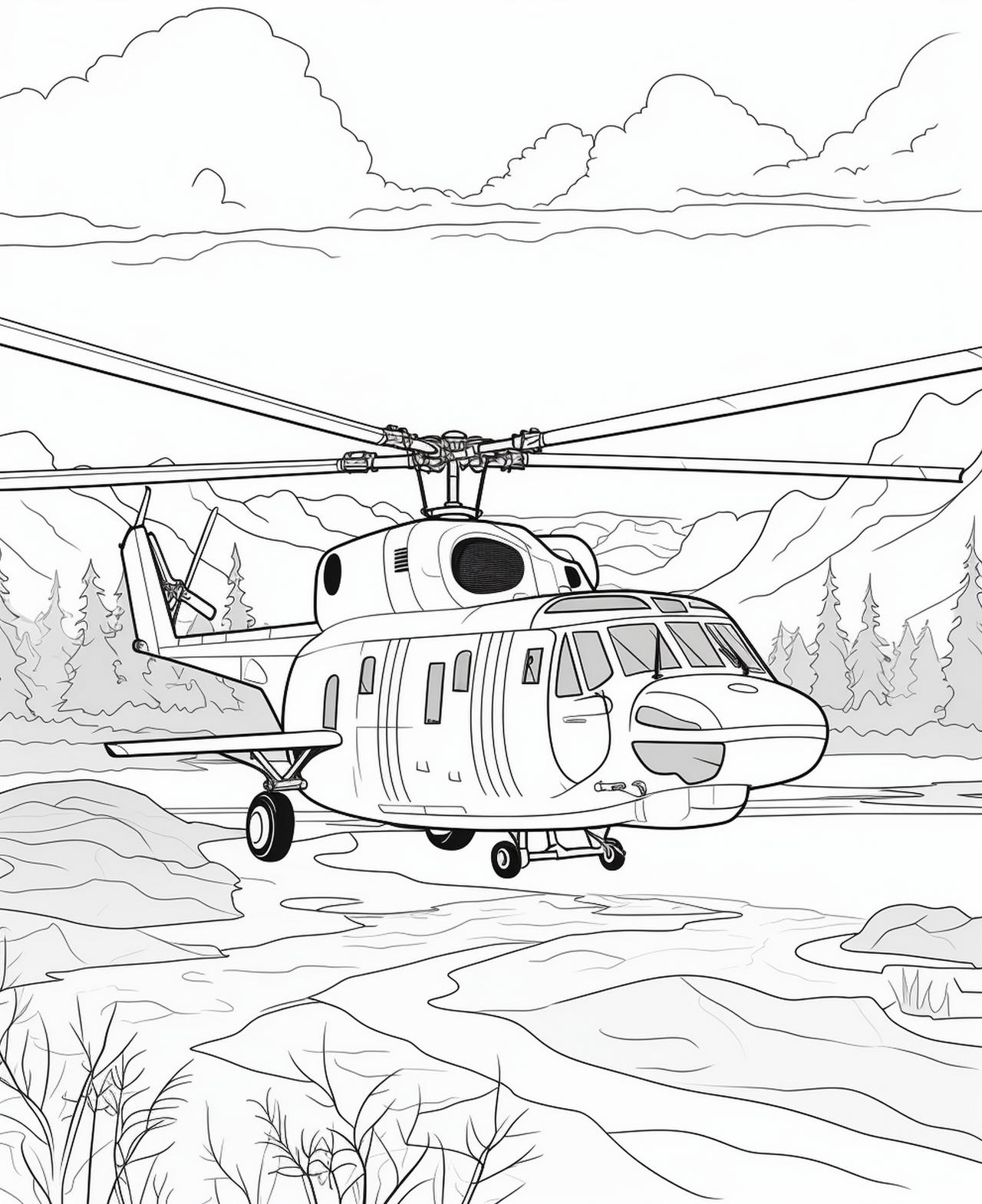 Helicopters coloring pages in premium quality by coloringbooksart on