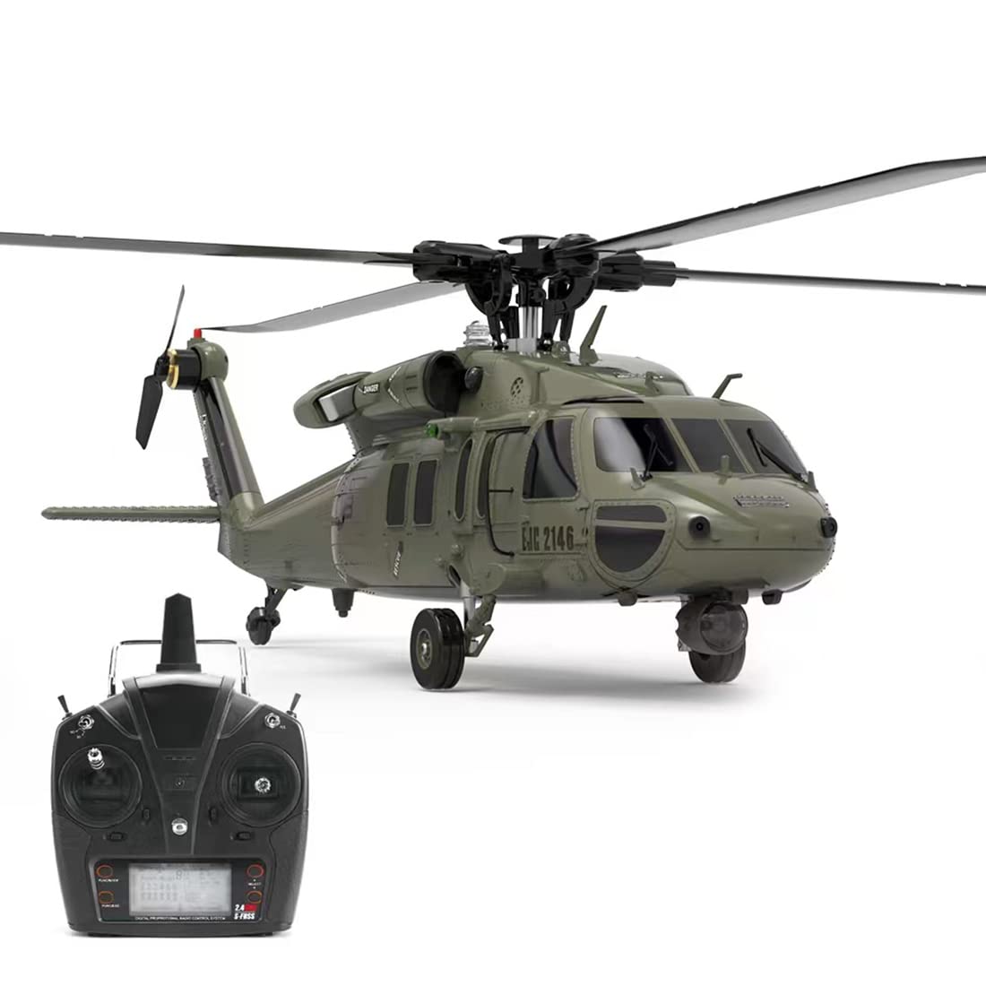 Mays rc helicopter for adults f g ch brushless direct drive remote control military helicopter for american uh