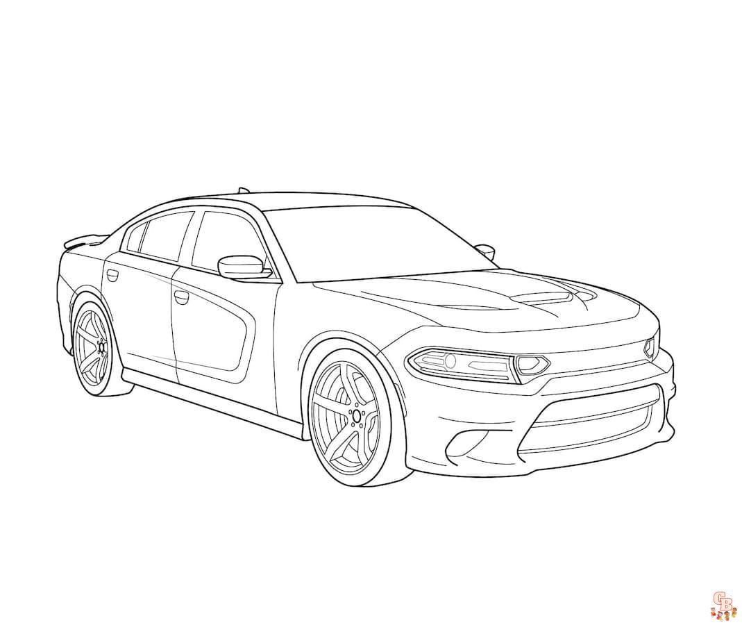 Printable dodge charger coloring pages free for kids and adults