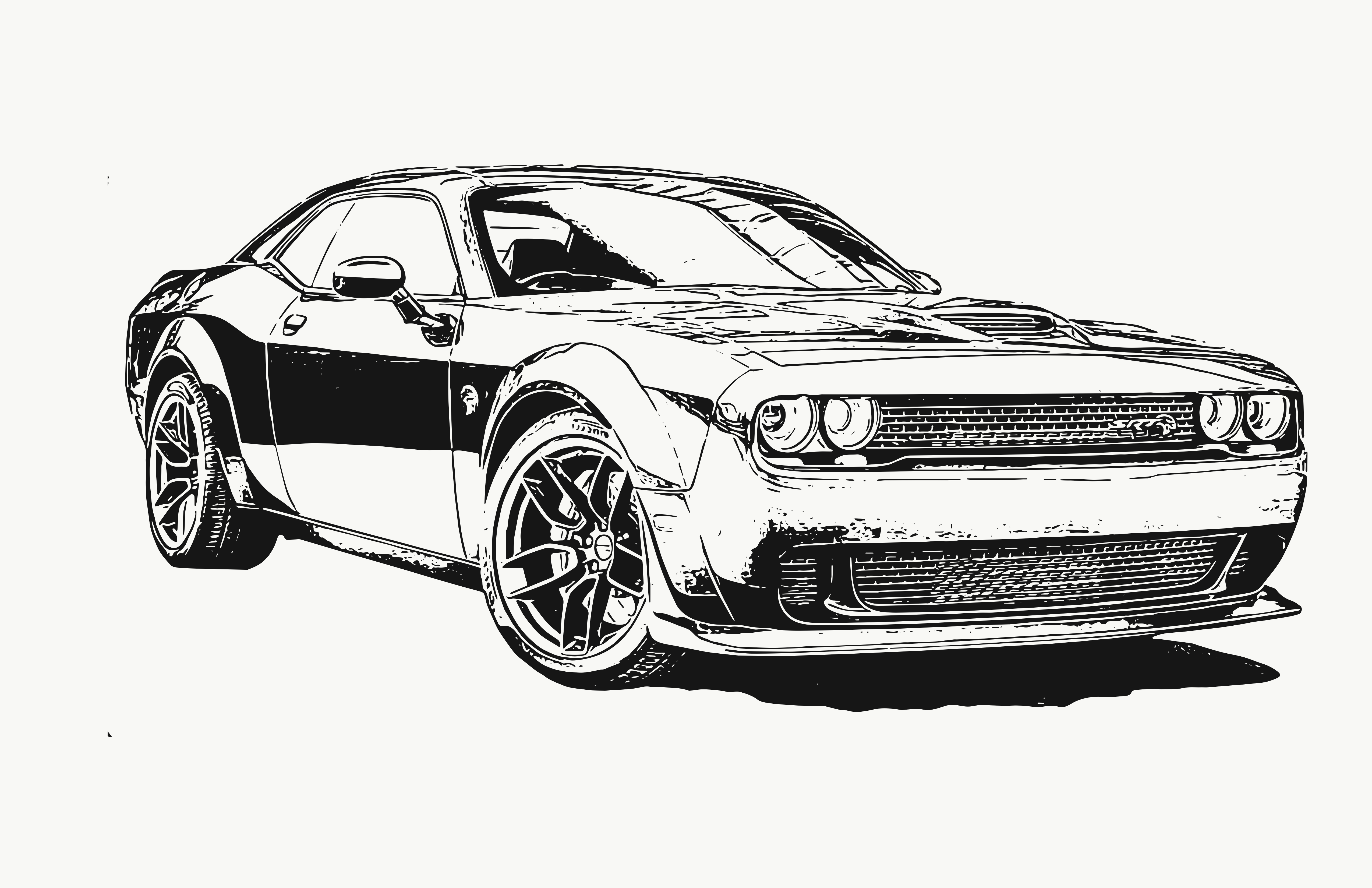 Hell cat challenger outline drawing cool car drawings hellcat car drawings