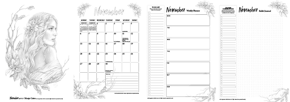 Colouring calendar digital download colouring heaven