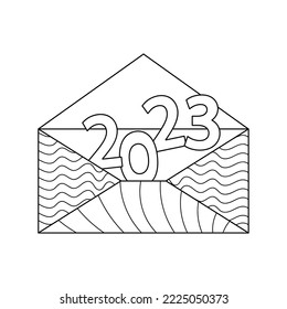 Coloring book kids numbers envelope stock