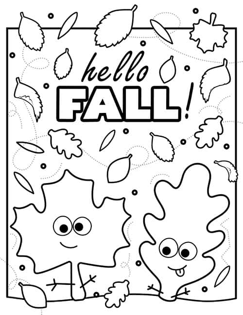 Fall leaf coloring pages