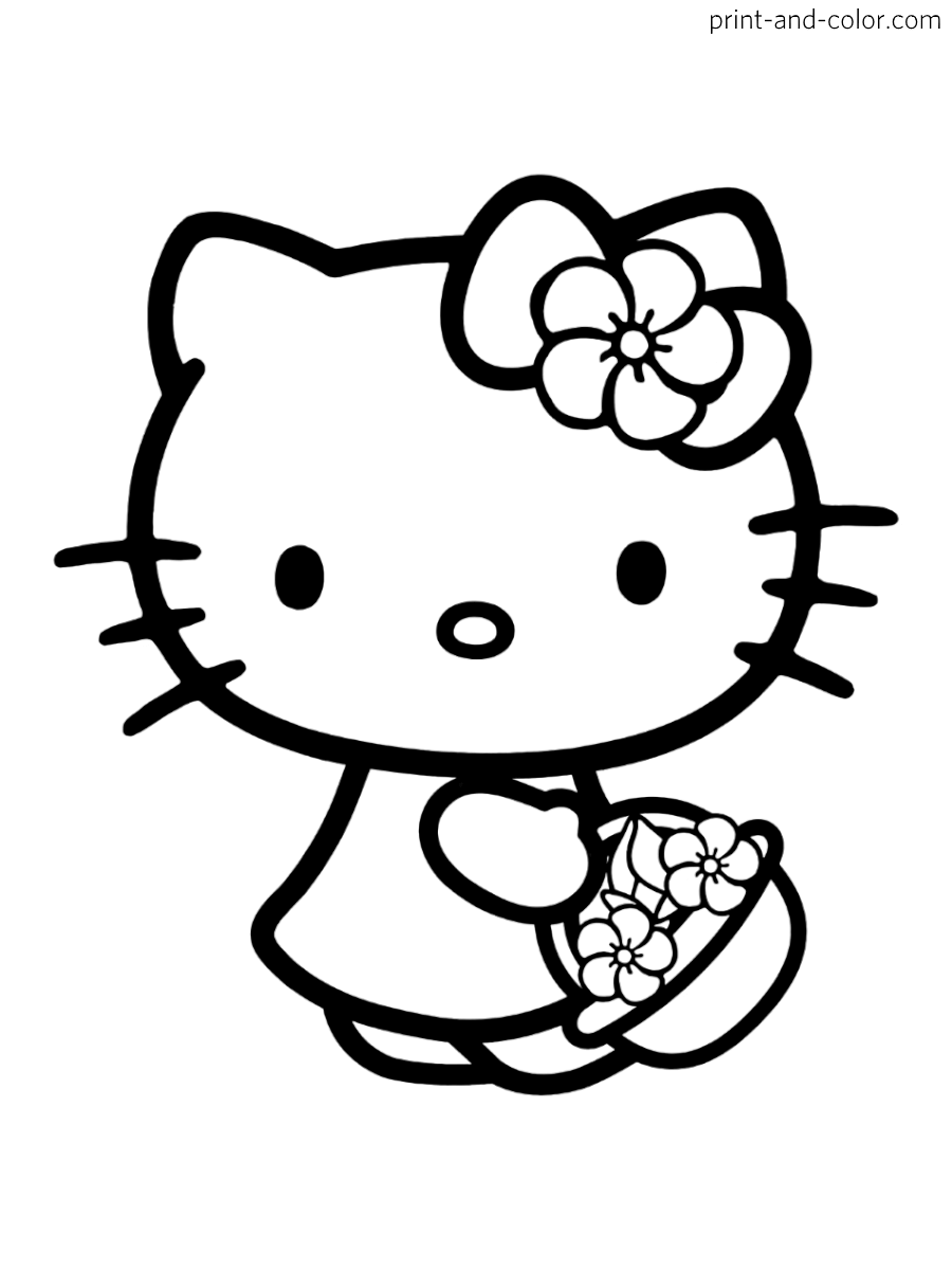 Hello kitty coloring pages print and color