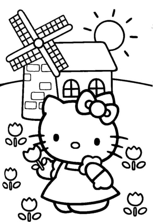 Cute hello kitty coloring book for kids pges free bookbind