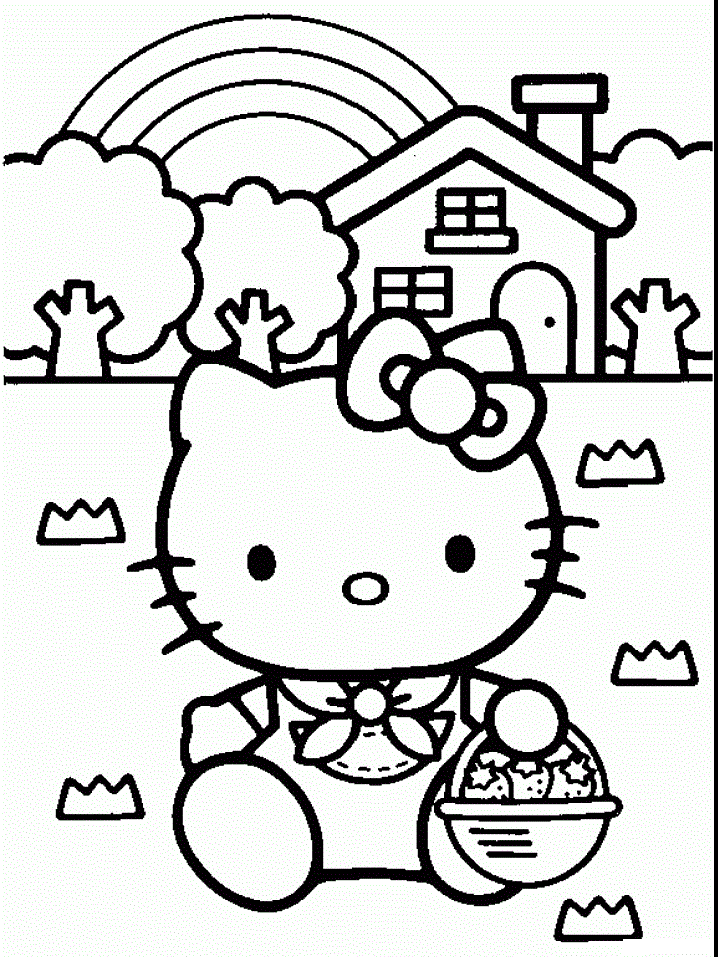 Free printable hello kitty coloring pages for kids