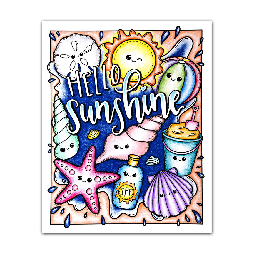 Hello sunshine coloring page