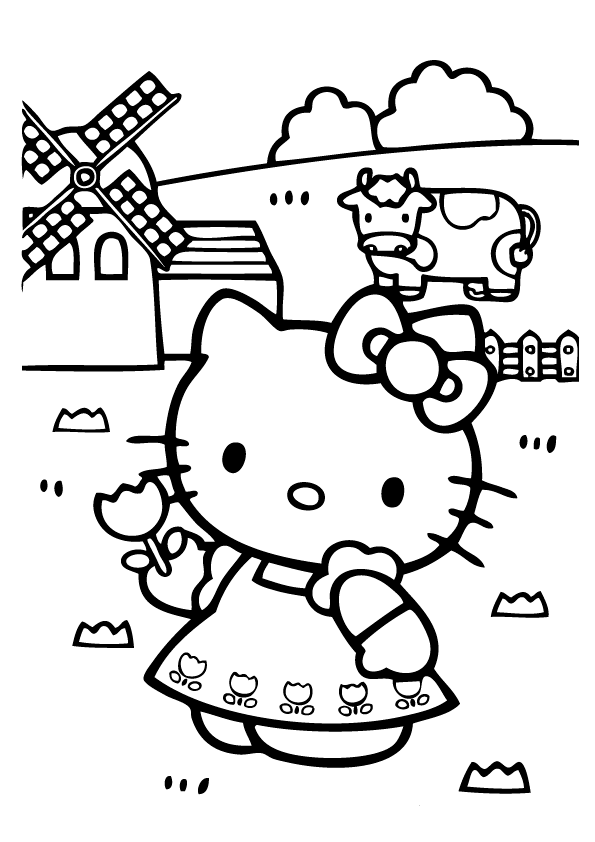 Free printable hello kitty coloring pages for kids