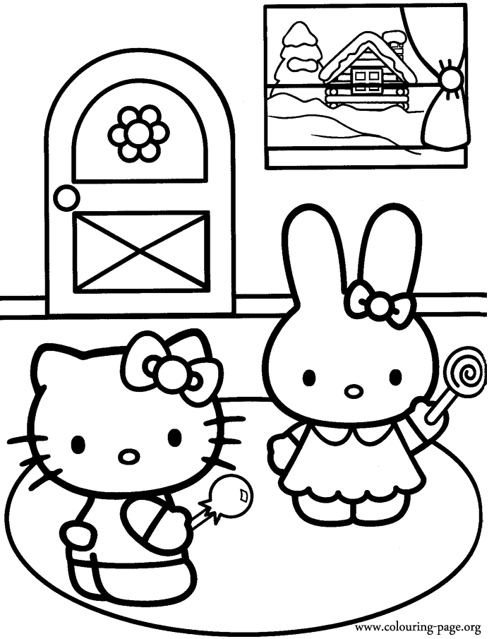 Hello kitty and friends coloring pages printable for free download