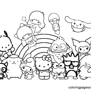 Sanrio characters coloring pages printable for free download