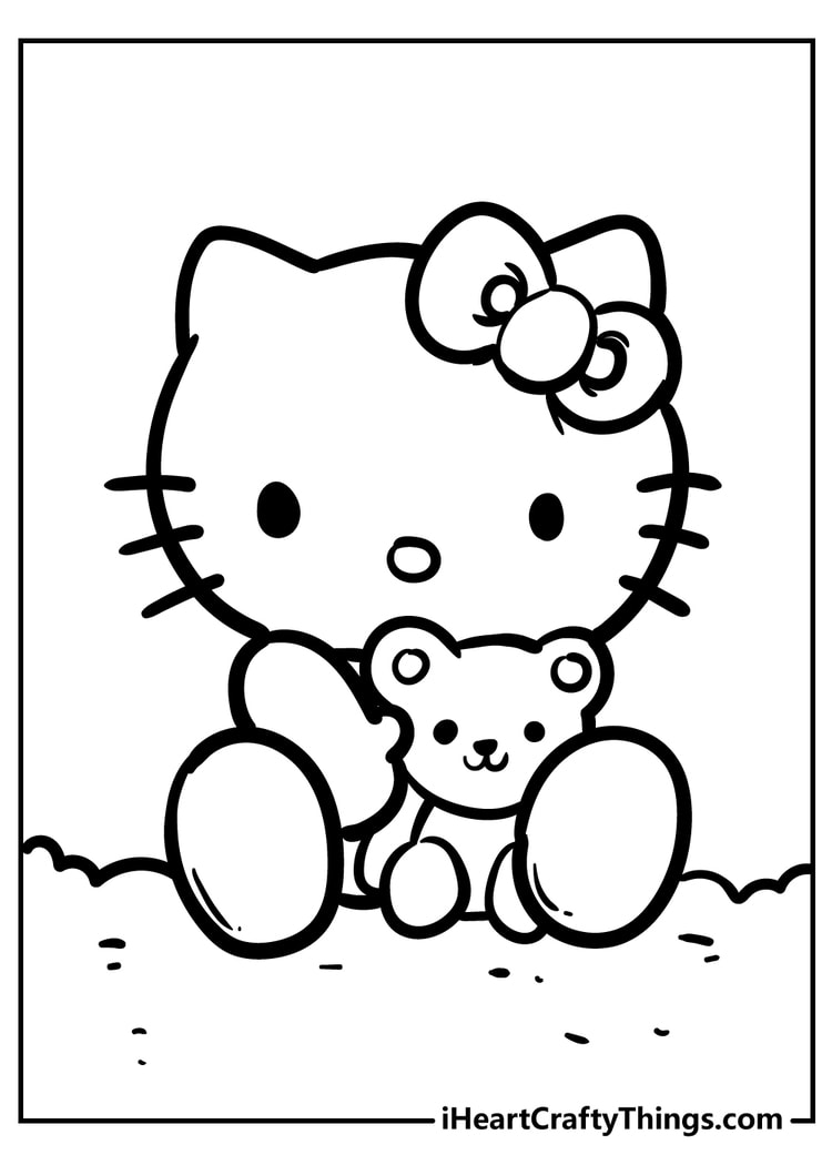 Hello kitty coloring pages free printables