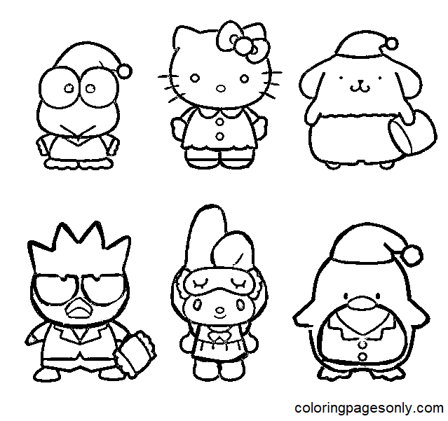 Sanrio characters coloring pages printable for free download