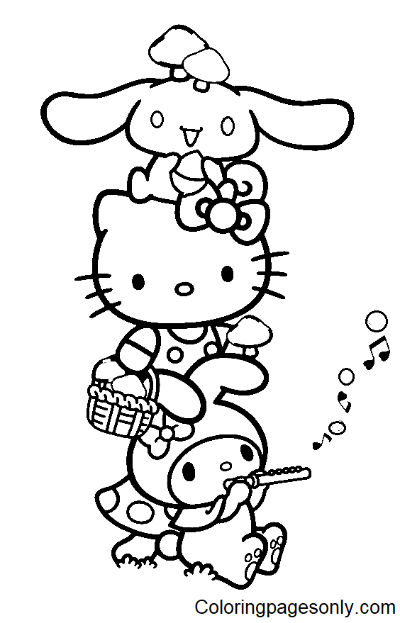 Sanrio characters coloring pages printable for free download