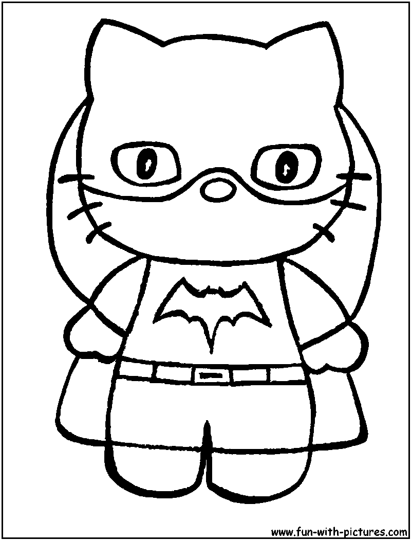 Hellokitty batgirl coloring page