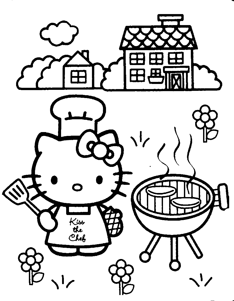 Free printable hello kitty coloring pages for kids