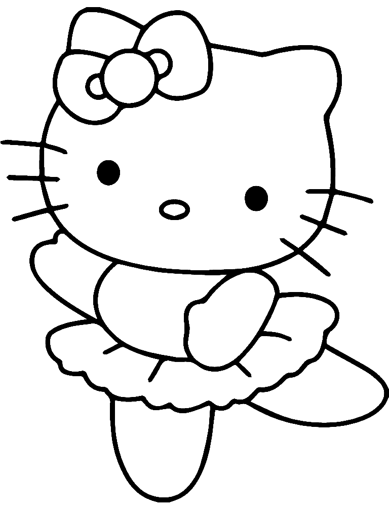 Hello kitty ballerina coloring page